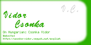 vidor csonka business card